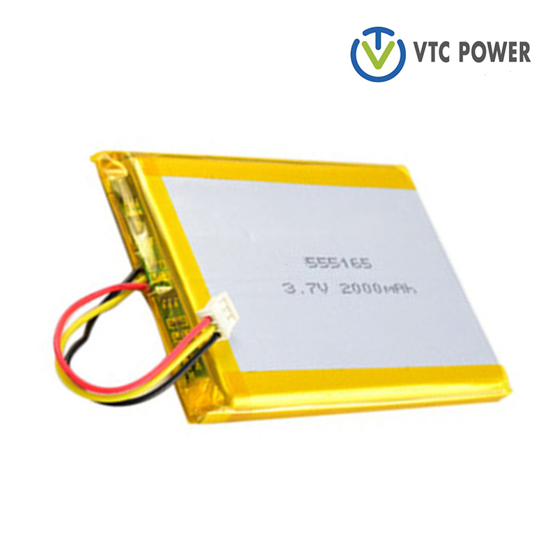 3.7V 555165 Rechargeable Lithium Ion Pugna 2000mah